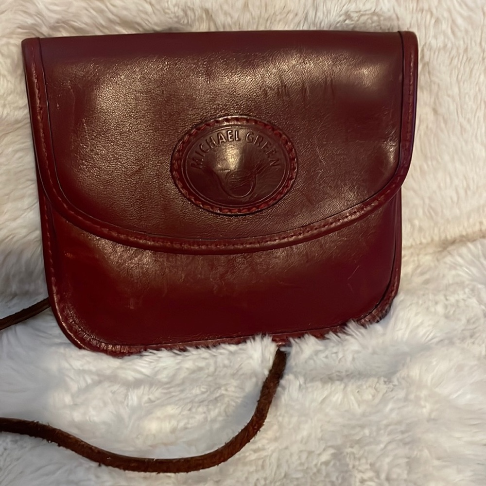 Vintage EUC Cordova Leather Michael Green Crossbody Bag / belt bag